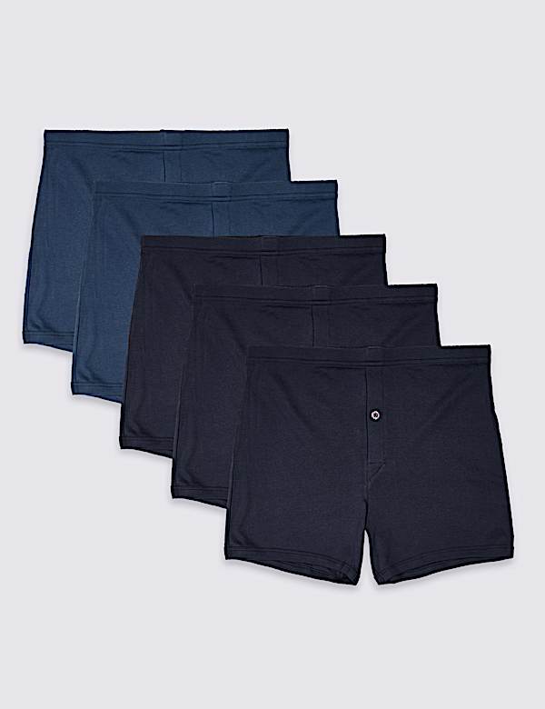 5 Pack Pure Cotton Trunks with StayNEW&trade;