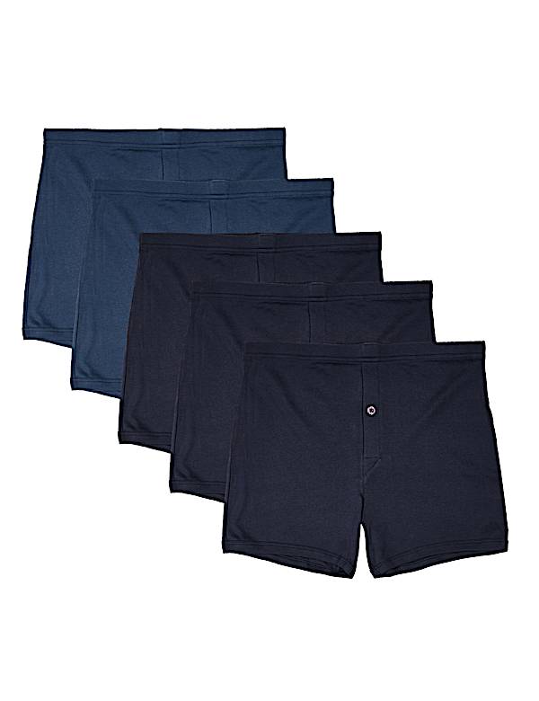 5 Pack Pure Cotton Trunks with StayNEW&trade;