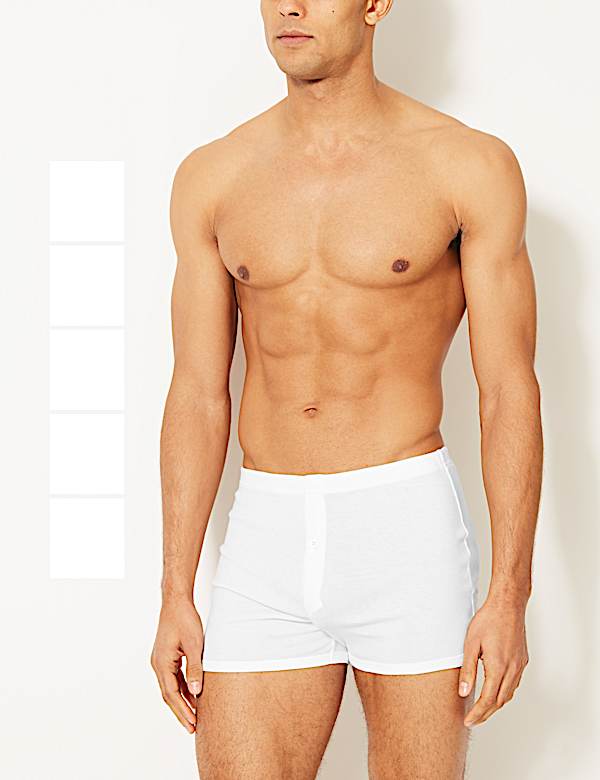 5 Pack Pure Cotton Trunks with StayNEW&trade;