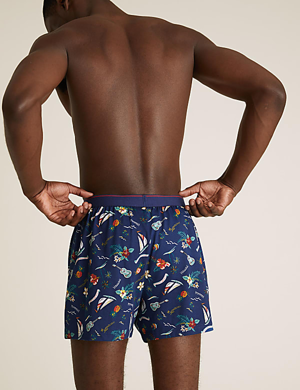 3pk Pure Cotton Jersey Hawaiian Boxers