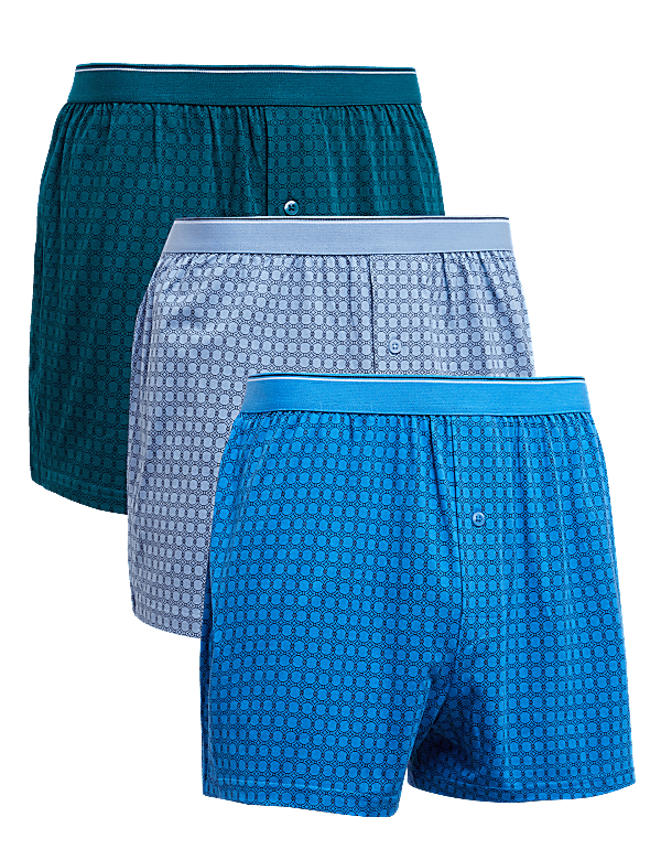 3pk Chain Print Jersey Boxers