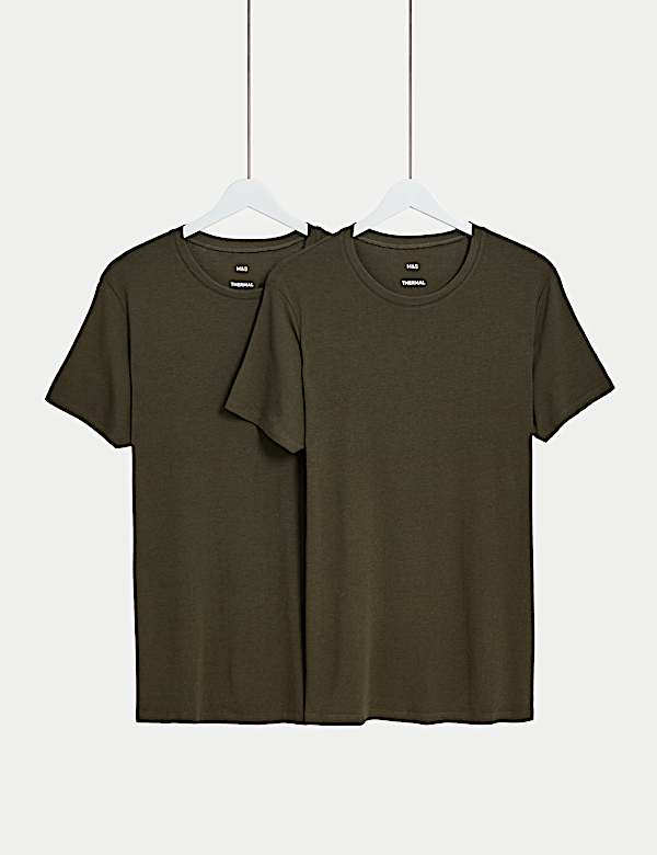 2pk Heatgen™ Light Thermal Short Sleeve Tops