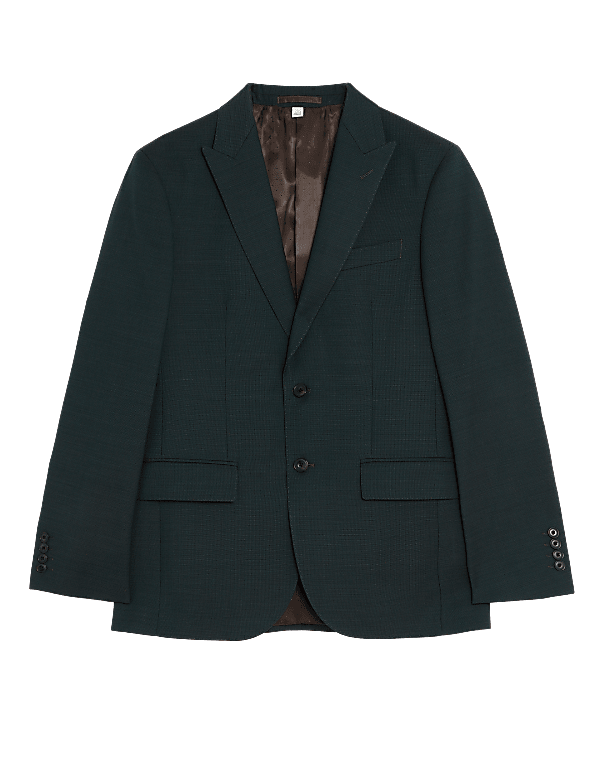 Tailored Fit Pure Wool Textured Suit Jacket