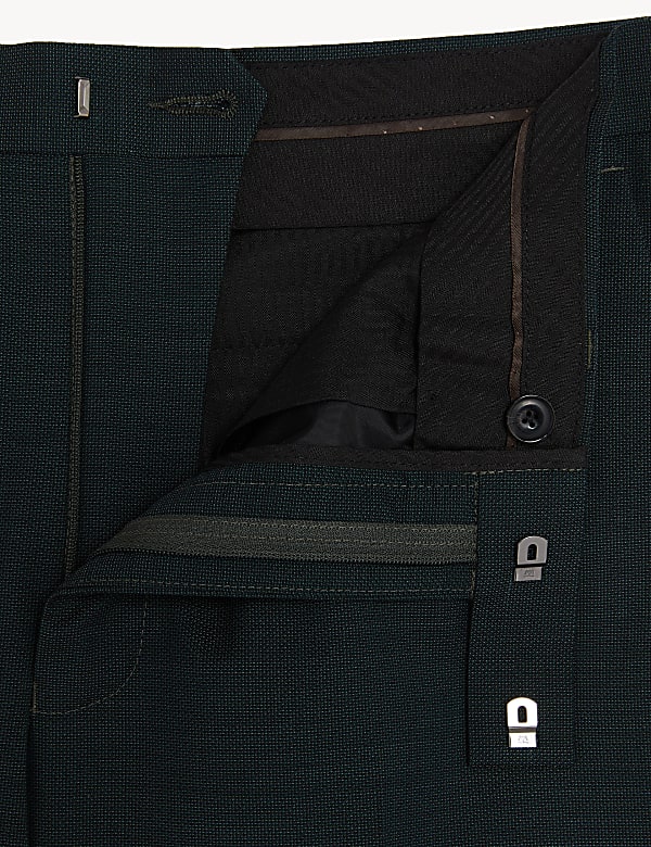 Tailored Fit Pure Wool Textured Trousers