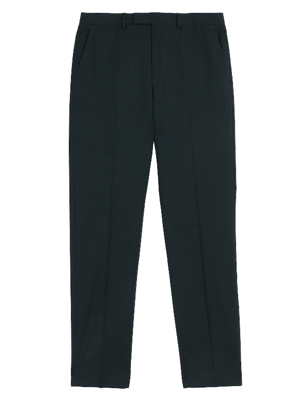 Tailored Fit Pure Wool Textured Trousers