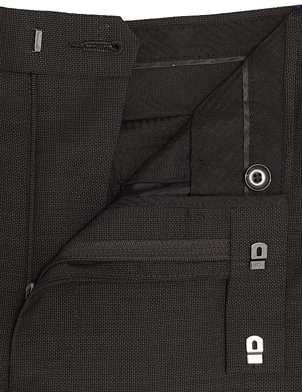 Tailored Fit Pure Wool Textured Trousers