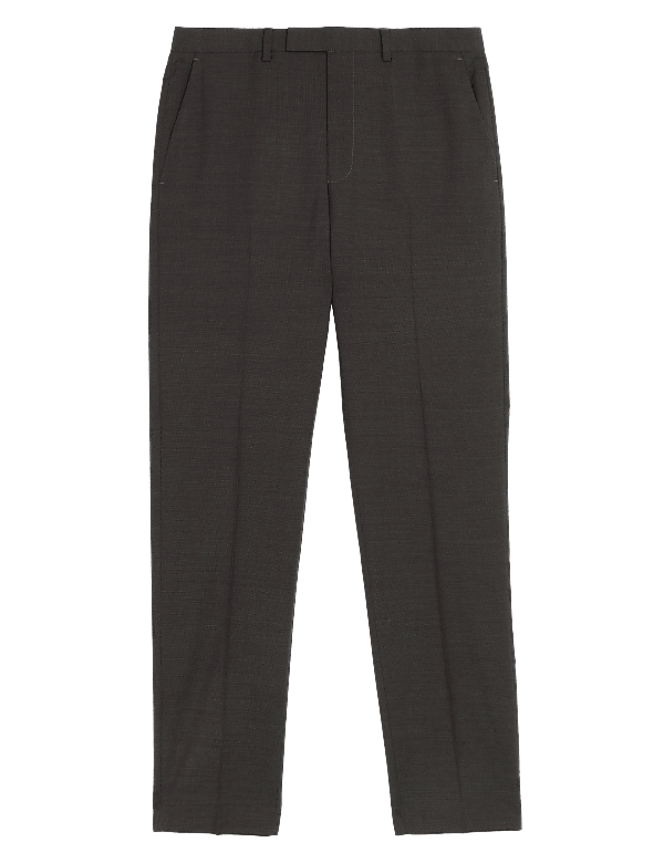 Tailored Fit Pure Wool Textured Trousers
