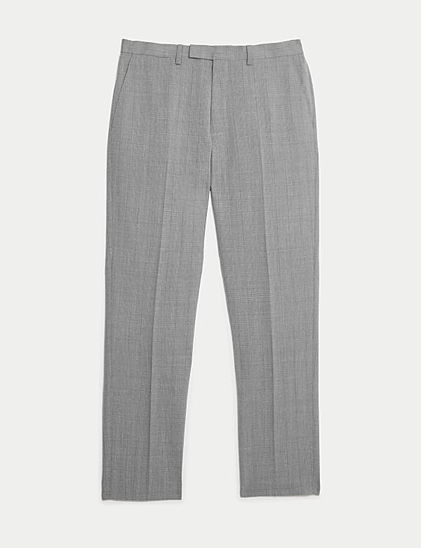 Tailored Fit Pure Wool Check Suit Trousers - JP