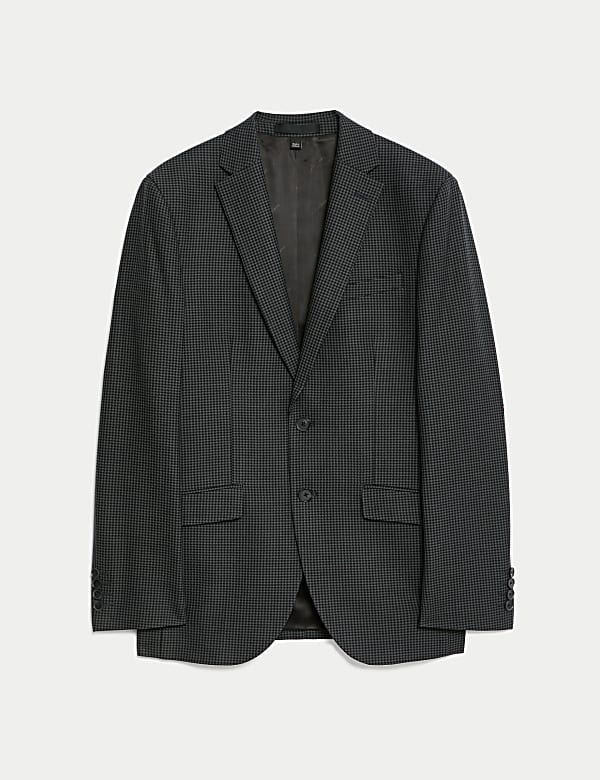 Tailored Fit Wool Blend Check Suit Jacket | GREY | Suit Jacket 