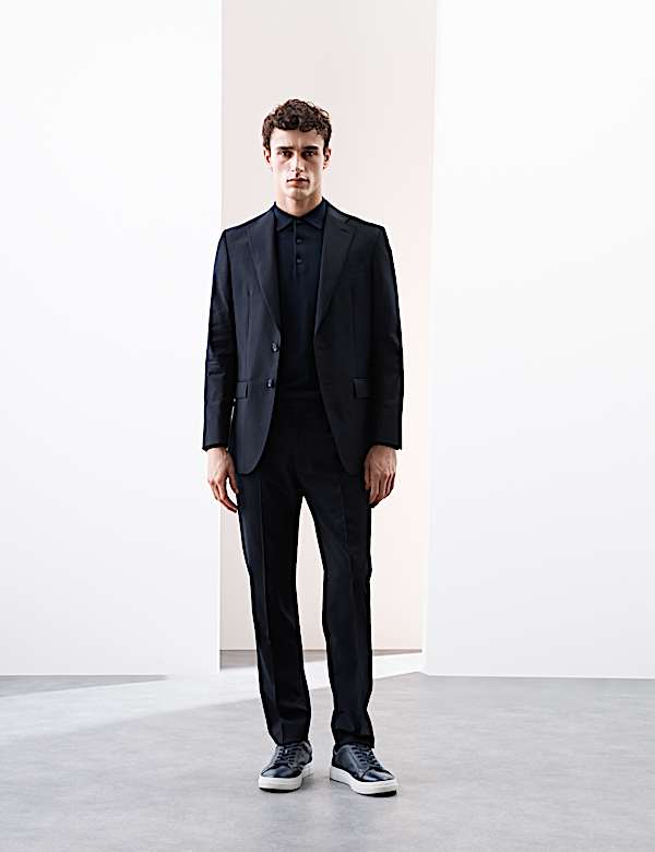 Taillierte Anzugjacke aus reiner Wolle mit Karomuster - AT