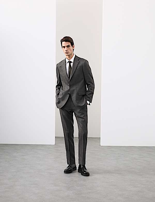 ז'קט מצמר טהור בגזרה מחויטת עם דוגמת פפיטה - IL