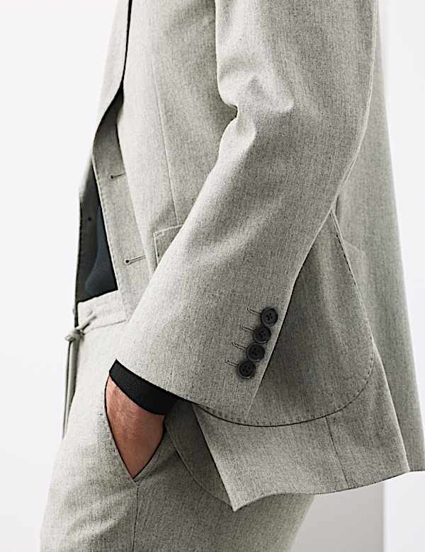 Veste coupe ajust&eacute;e en laine m&eacute;lang&eacute;e italienne Performance - FR