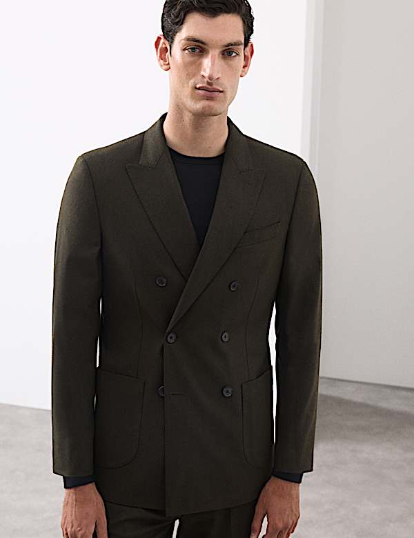 Tailored Fit Italian Wool Blend Suit Jacket - VN
