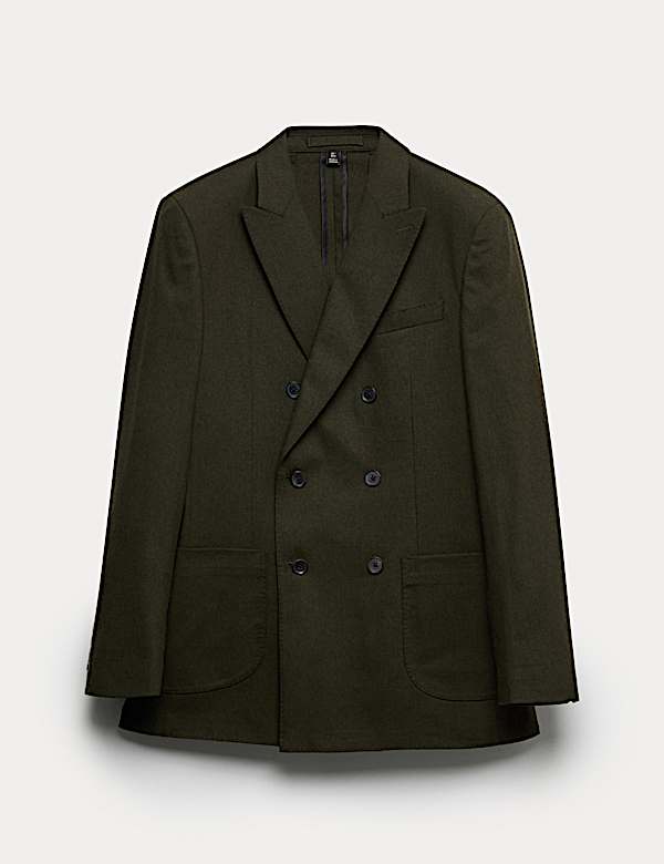 ז'קט חליפה בסגנון ספורטיבי מתערובת צמר איטלקי בגזרה מחויטת - IL