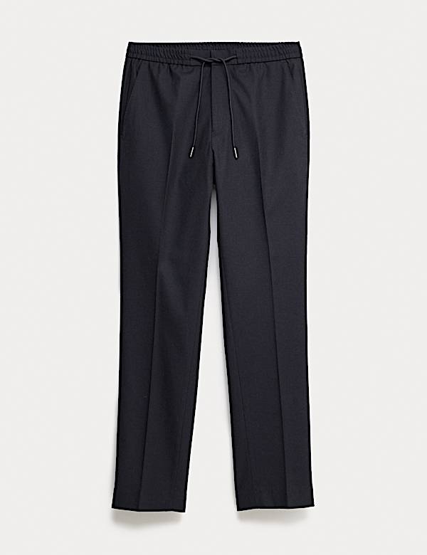 Tailored Fit Italian Wool Blend Performance Trousers - PL