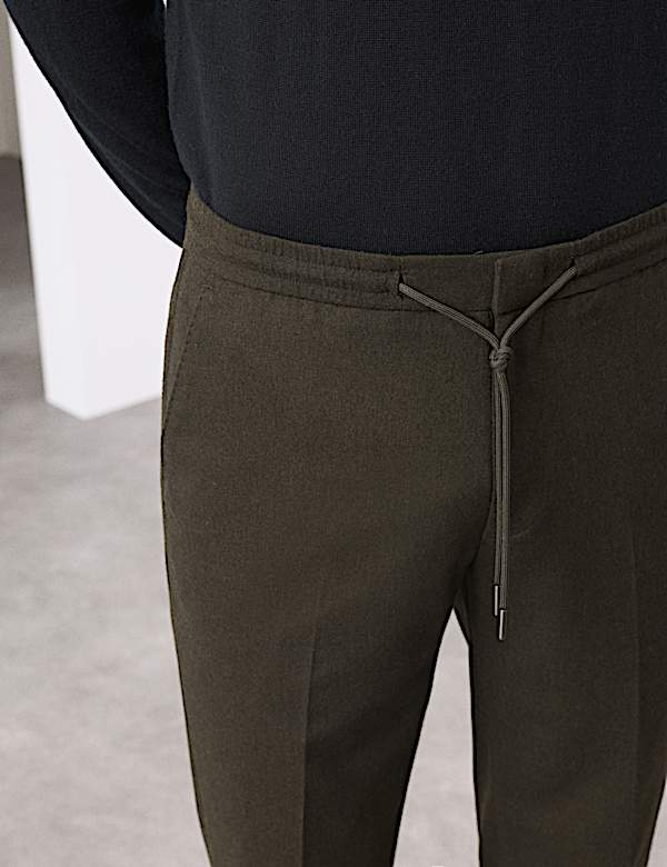 Tailored Fit Italian Wool Blend Performance Trousers - CA