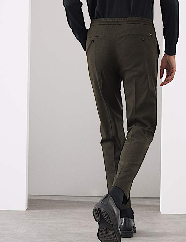 Tailored Fit Italian Wool Blend Performance Trousers - CA