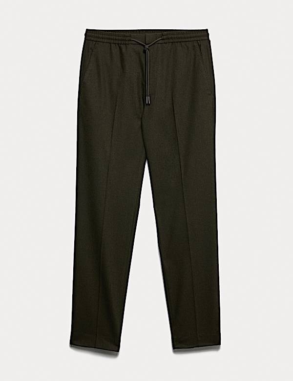 Tailored Fit Italian Wool Blend Performance Trousers - CA