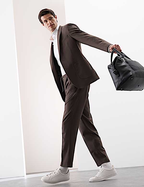 Tailored Fit Wool Blend Performance Jacket - GR