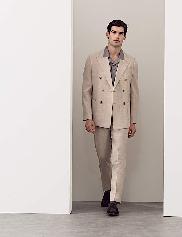 Tailored Fit Merino Wool Rich Trousers - NO