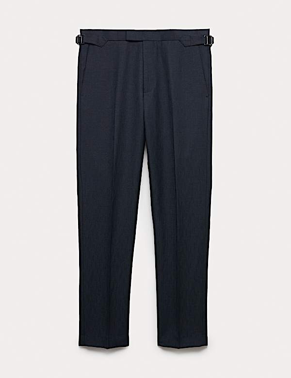 Wool Linen Blend Slub Suit Trousers - LU