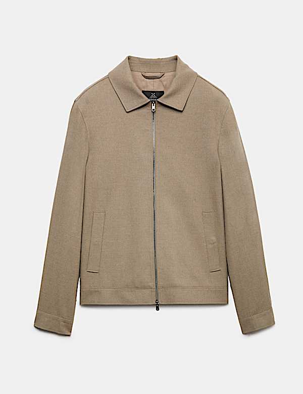Italian Wool Blend Harrington Jacket - JP