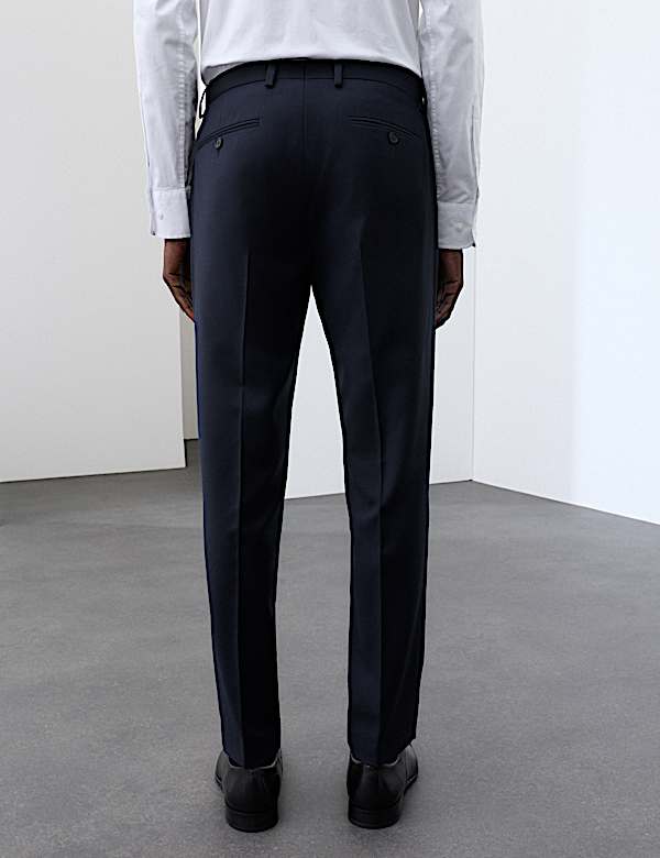 Tailored Fit Wool Blend Suit Trousers - EE