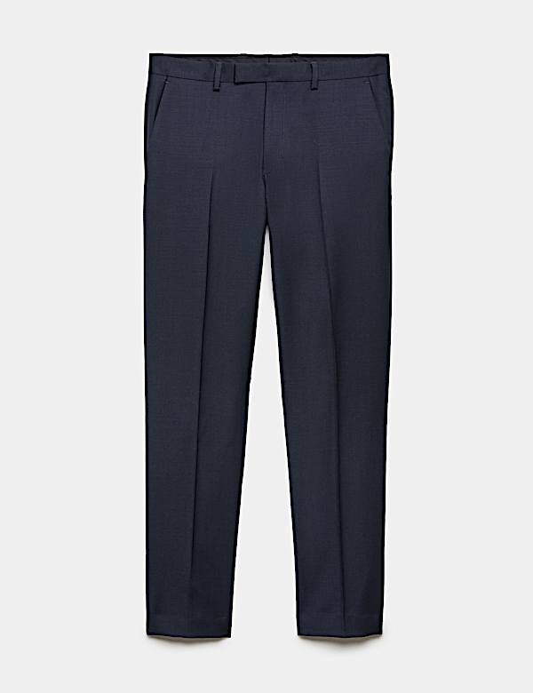 Tailored Fit Wool Blend Suit Trousers - EE