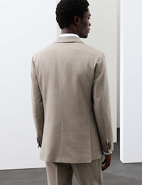 Tailored Fit Wool Blend Suit Jacket - NO