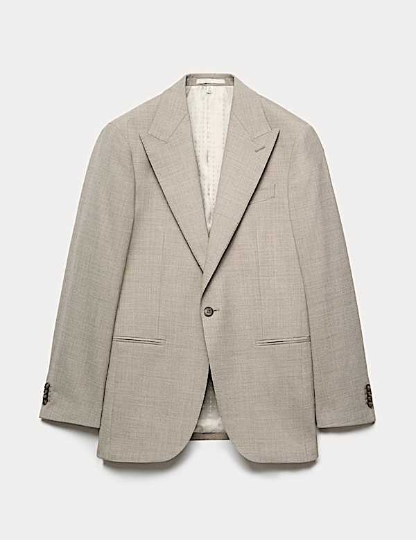Tailored Fit Wool Blend Suit Jacket - NO