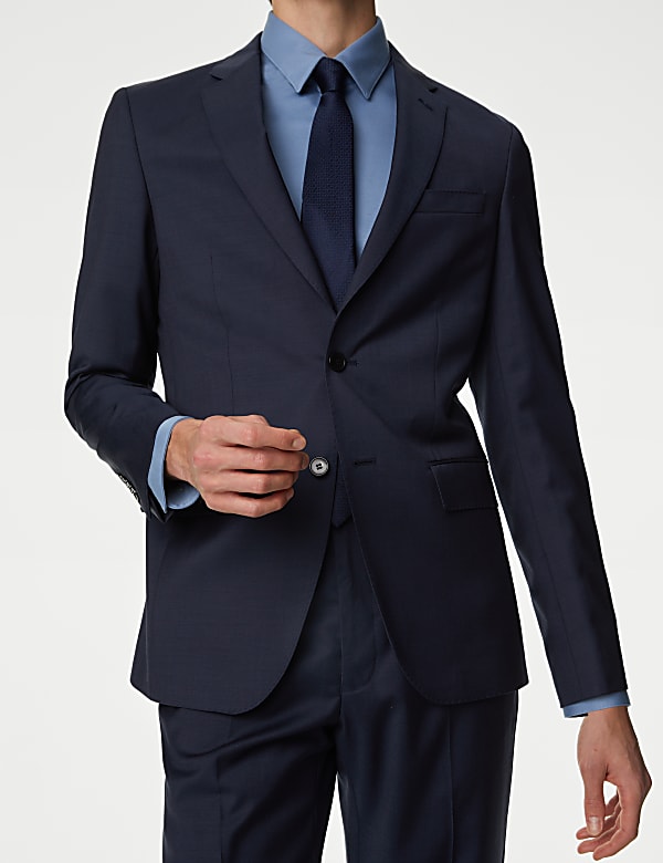 Tailored Fit Pure Wool Twill Suit Jacket