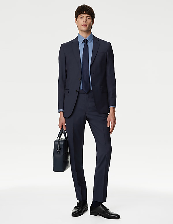 Tailored Fit Pure Wool Suit Trousers