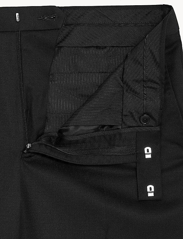 Tailored Fit Pure Wool Suit Trousers