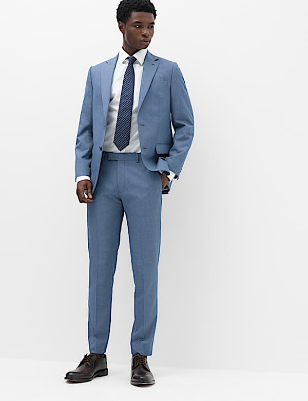 Tailored Fit Textured Suit Trousers - PL