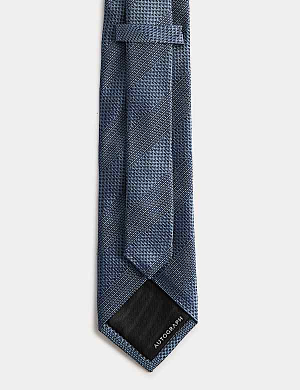 Textured Striped Pure Silk Tie - AT