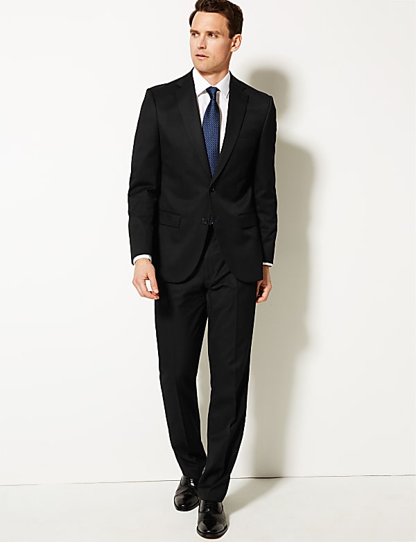 Black Regular Fit Suit Jacket BLACK Suit Jacket M S AT