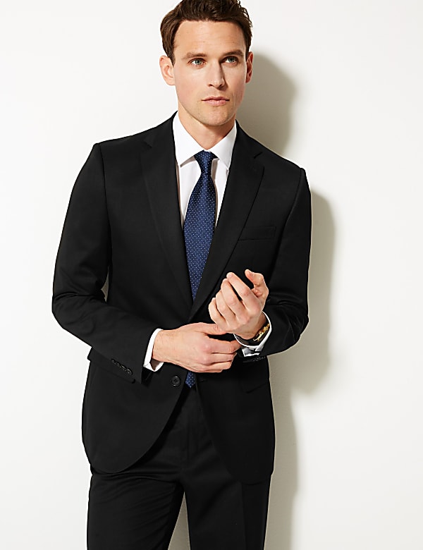 Black Regular Fit Suit Jacket