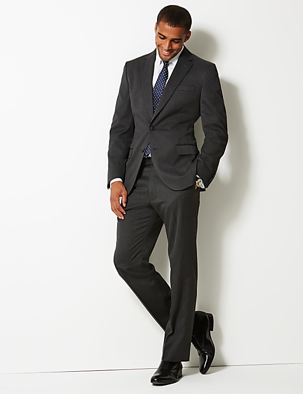 Grey Regular Fit Trousers