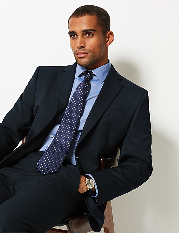 Navy Regular Fit Jacket