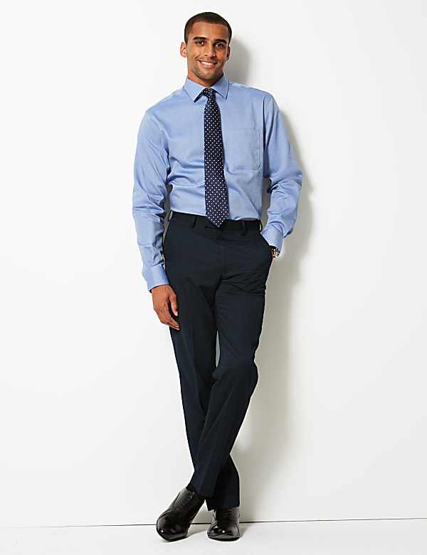 Navy Regular Fit Trousers