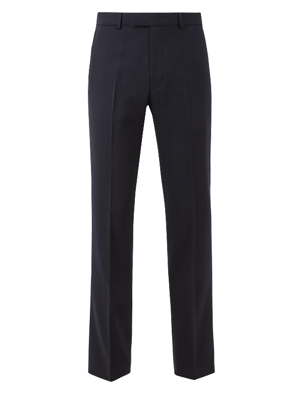 Regular Fit Wool Blend Suit Trousers
