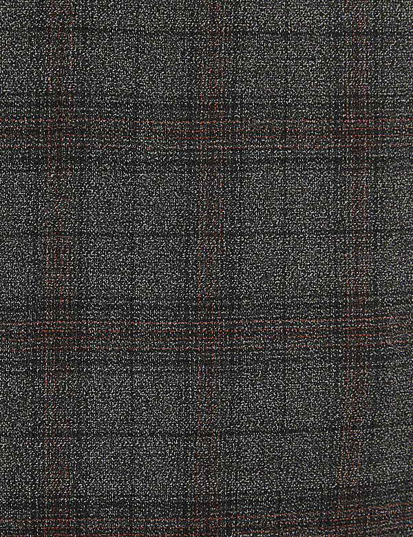 Slim Fit Wool Blend Checked Trousers