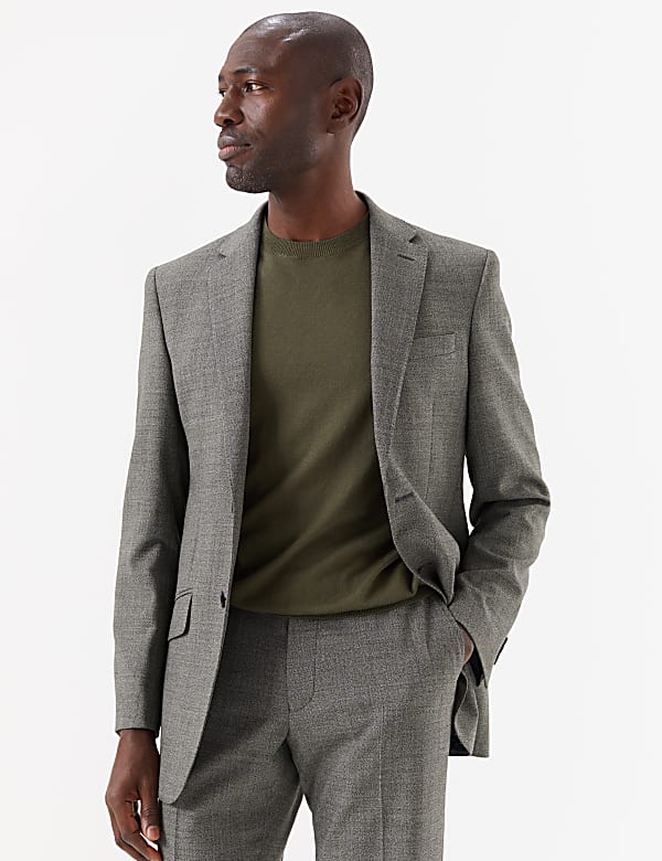 Regular Wool Blend Suit Jacket