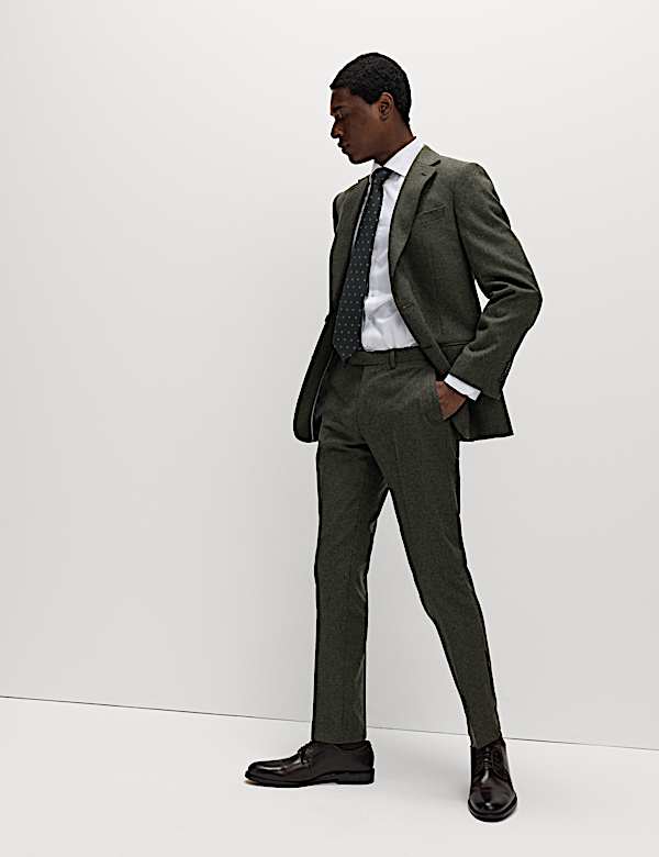 Tailored Fit Wool Rich Tweed Suit Jacket - BG