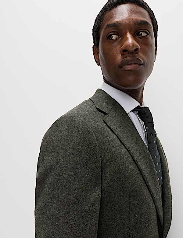 Tailored Fit Wool Rich Tweed Suit Jacket - BG