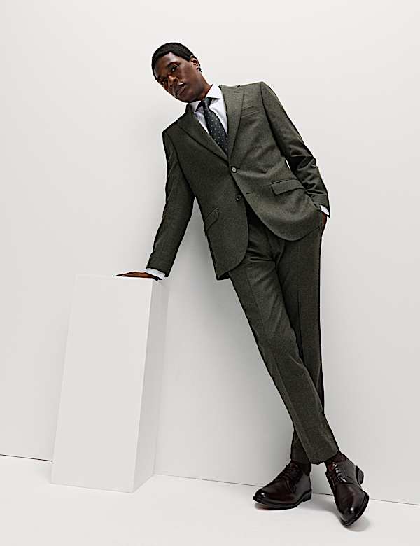 Tailored Fit Wool Rich Tweed Suit Jacket - BG