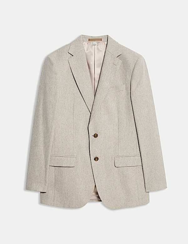 Tailored Fit Wool Rich Tweed Suit Jacket - MV