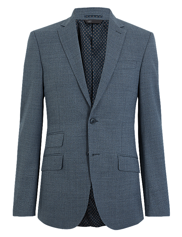 Blue Regular Fit Suit Jacket