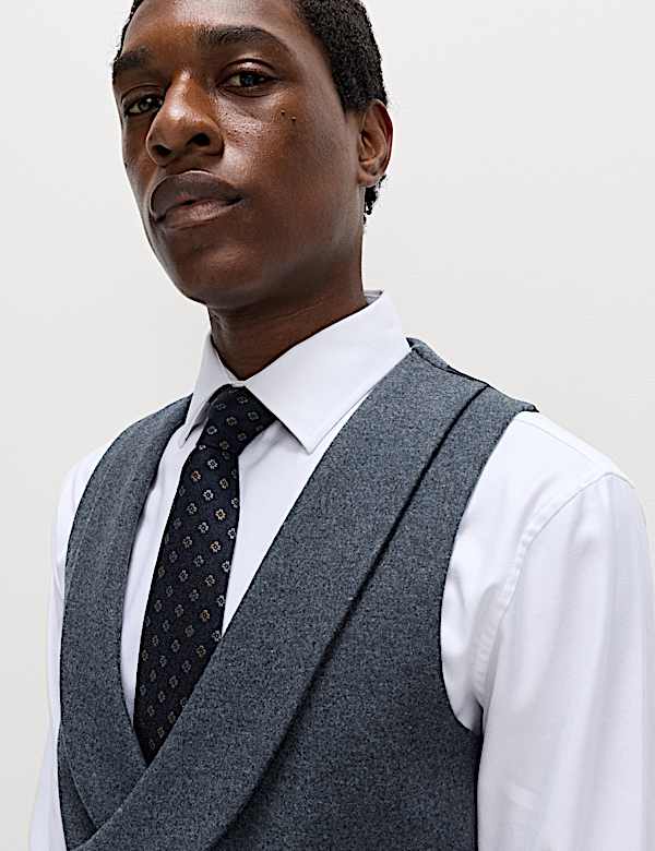 Wool Rich Tweed Double Breasted Waistcoat - SI