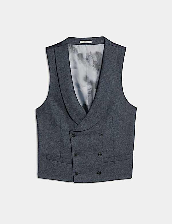 Wool Rich Tweed Double Breasted Waistcoat - SI
